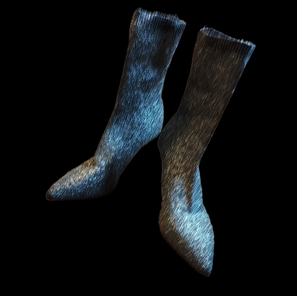 Pierre Dumas 9 silver glittery heels and black/silver pull on heel boots 39 - Picture 16 of 16